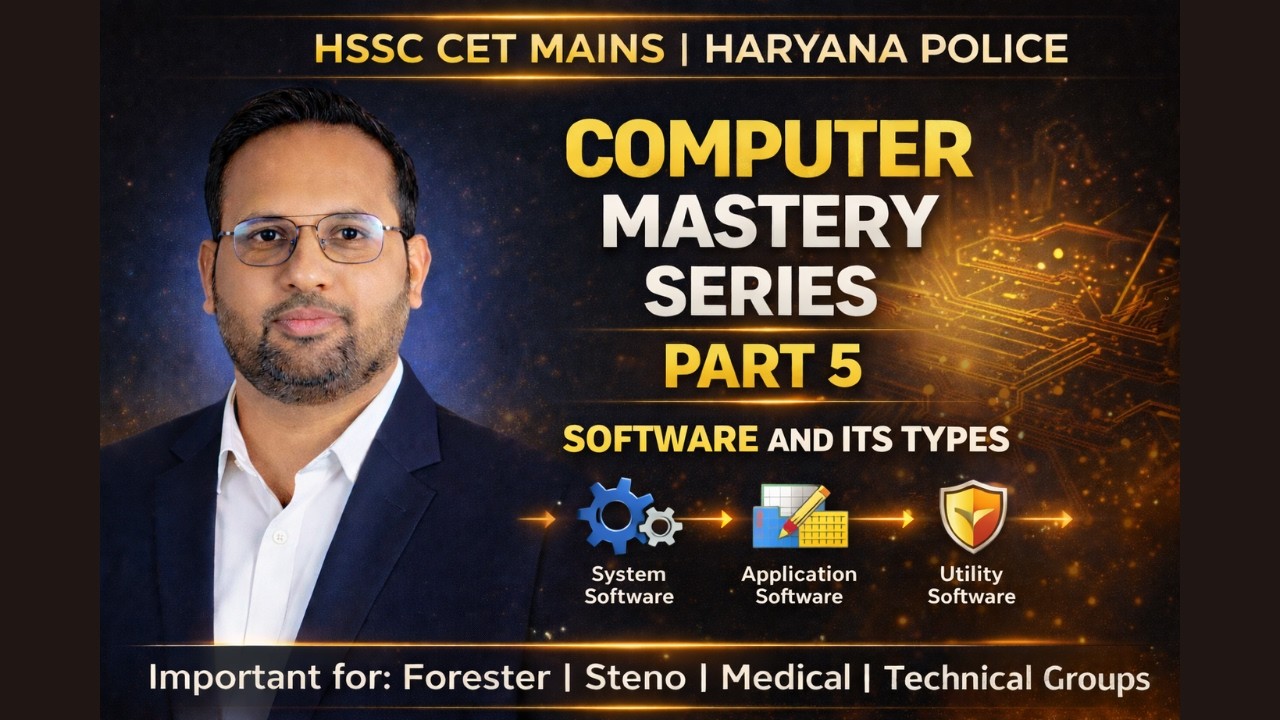 Computer Mastery Series – Part 5 | Software and Its Types (HSSC CET Mains | Haryana Police)