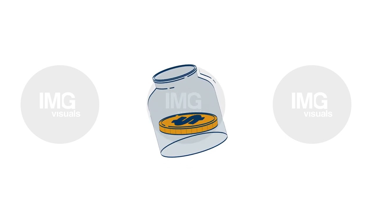 Shaking jar with coin rattling 2D object doodle animation