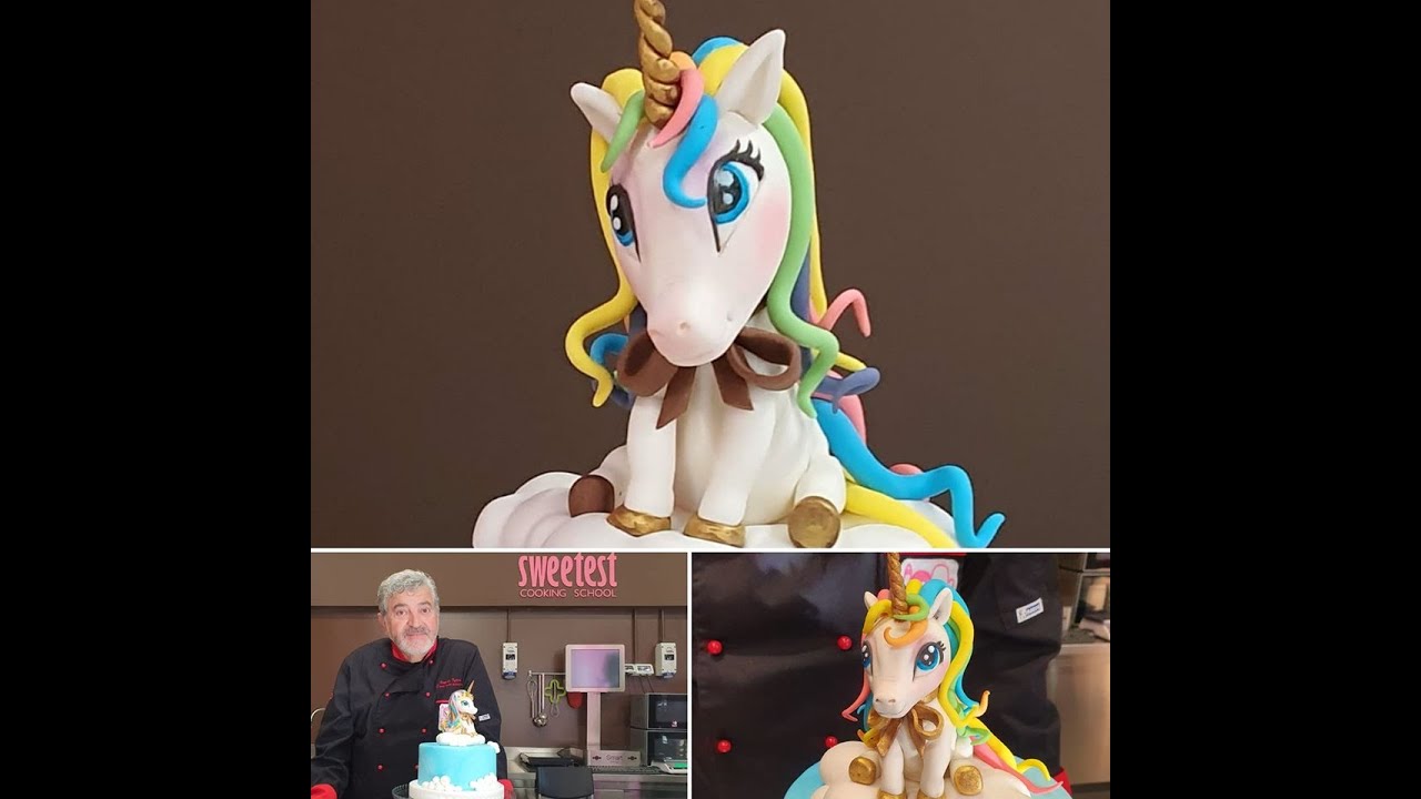 Unicorno in pasta di zucchero - lezione di Cake Design completa in diretta da Sweetest school