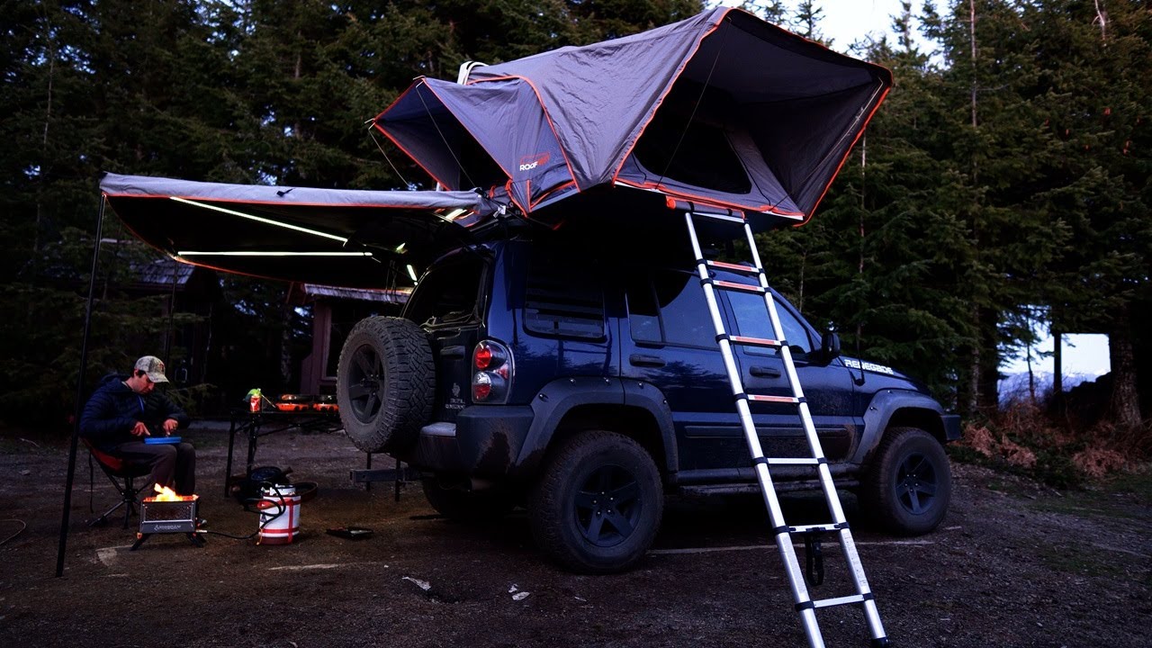 JEEP LIBERTY Overlanding to Abandoned Fire Lookout on Olympic Peninsula | KJ Camping Washington ASMR