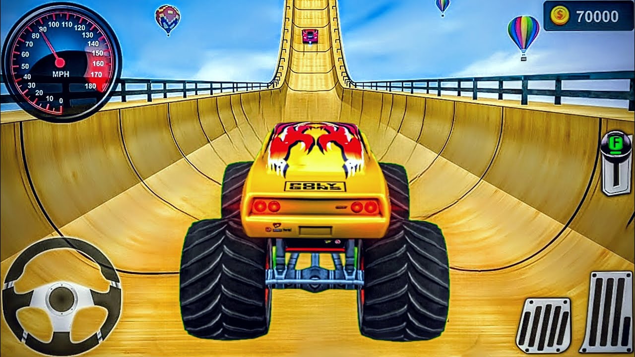 Hot Wheels Monster Truck Stunts | Offroad Car Driving & Ramp Games 3D Gameplay