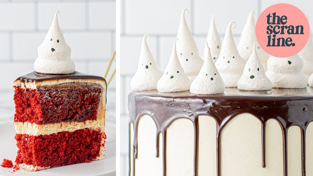 Adorable Ghost Meringue Halloween Cake- The Scran Line