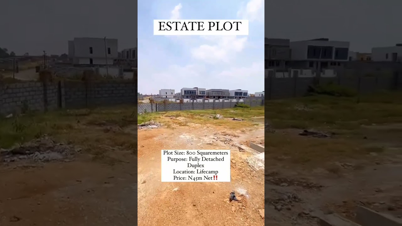A residential estate plot of land measuring 800sqm at life camp Abuja going for 45m #realestate