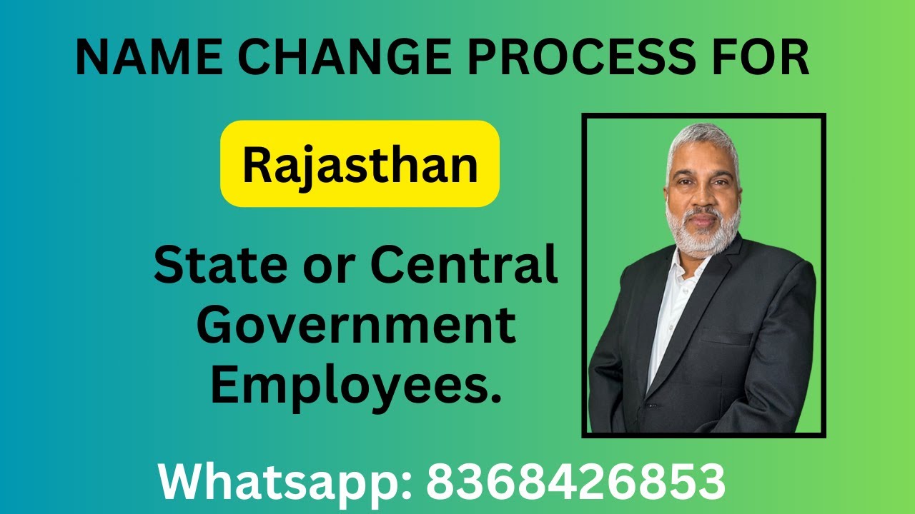 Name Change process for State or Central Government employee in Rajasthan