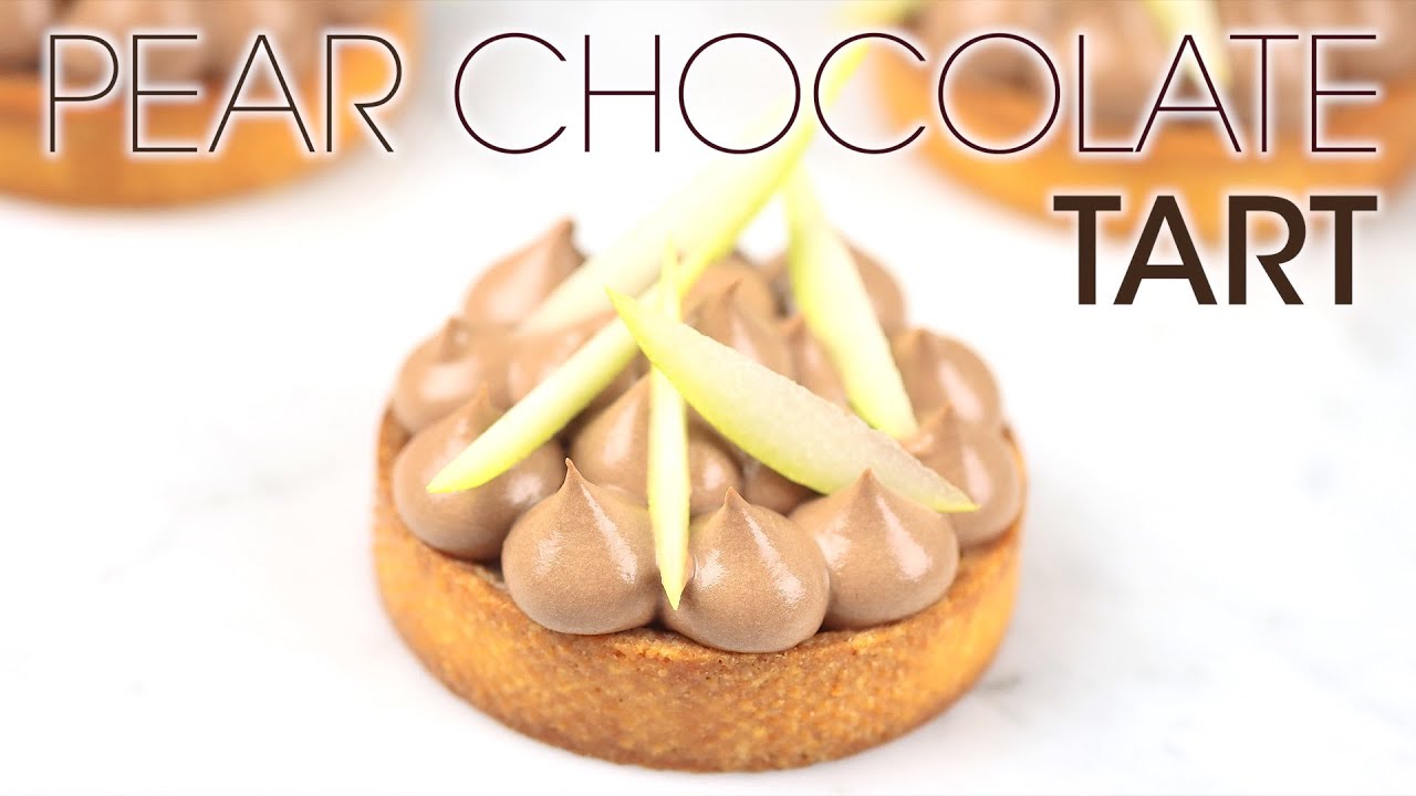 Tasty Pear Chocolate Tart Recipe with Pear Confit & Chocolate Cream | How To Cuisine