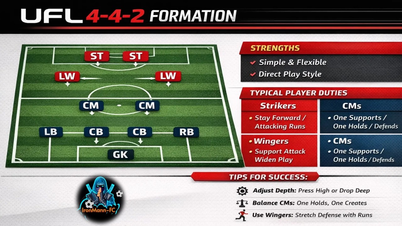 UFL 4-4-2 Formation Tactics & Duties 