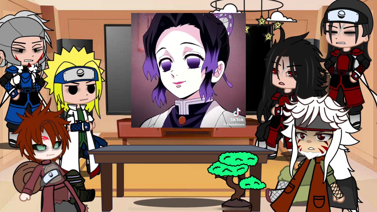 Naruto friends react to Sakura as Shinobu | Giyuu | Demon slayer | Sasuke | Gacha life