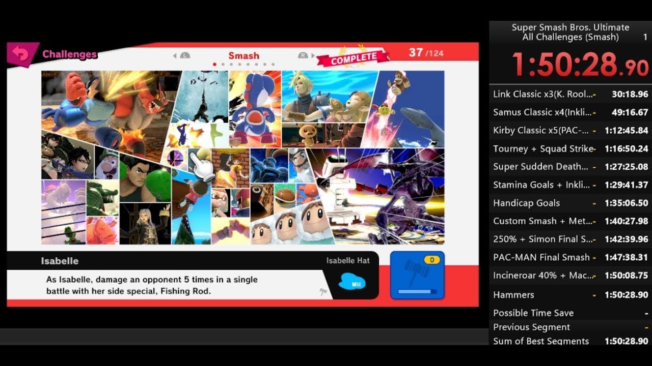Super Smash Bros. Ultimate - All Challenges (Smash) 1:50:28 (Former WR)