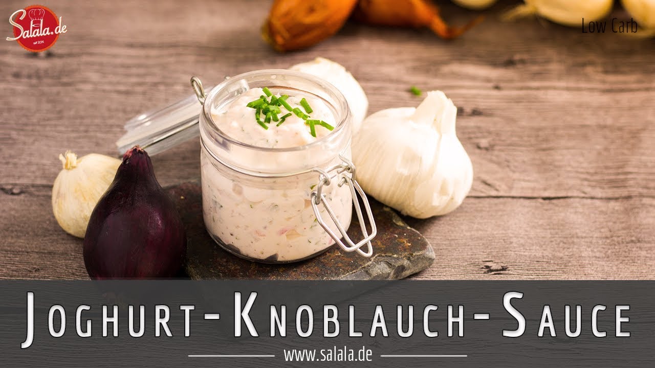 Joghurt Knoblauch Soße Rezept schnell und einfach gemacht ohne Zucker