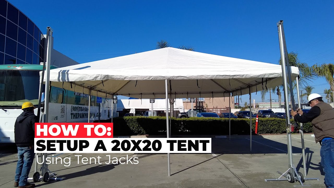 20x20 Tent Setup with Canopy Jacks