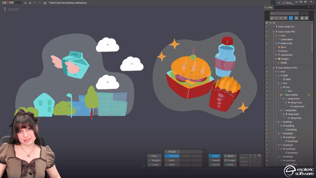 Twitch: Food App Animations in Spine Pt.2/2