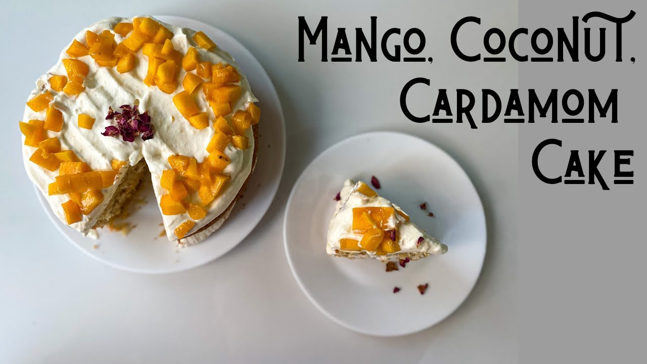 Mango Coconut Cake | Coconut Cake With Mango Frosting