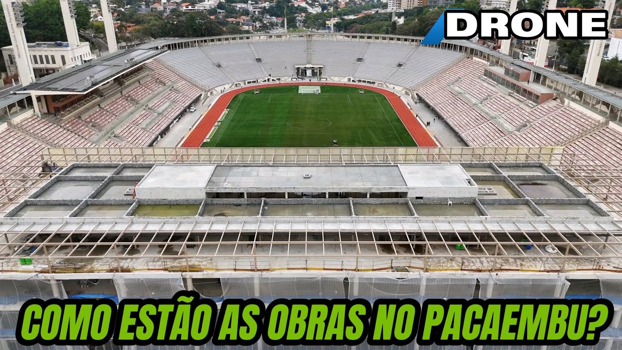 Extra! Drone mostra como estão as obras na Mercado Livre Arena Pacaembu - São Paulo