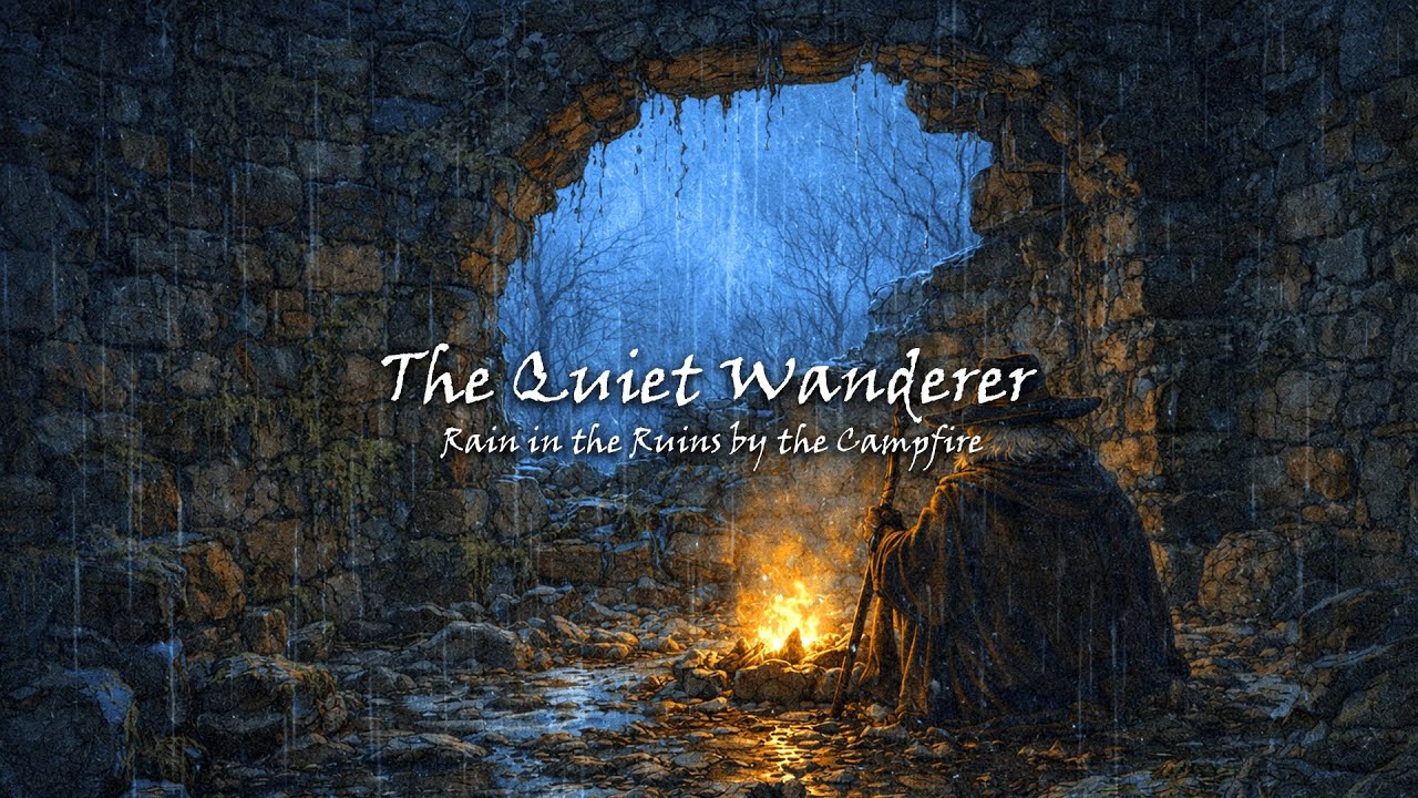 Rain in the Ruins by the Campfire | Cozy Rain Ambience for Sleep & Relaxation
