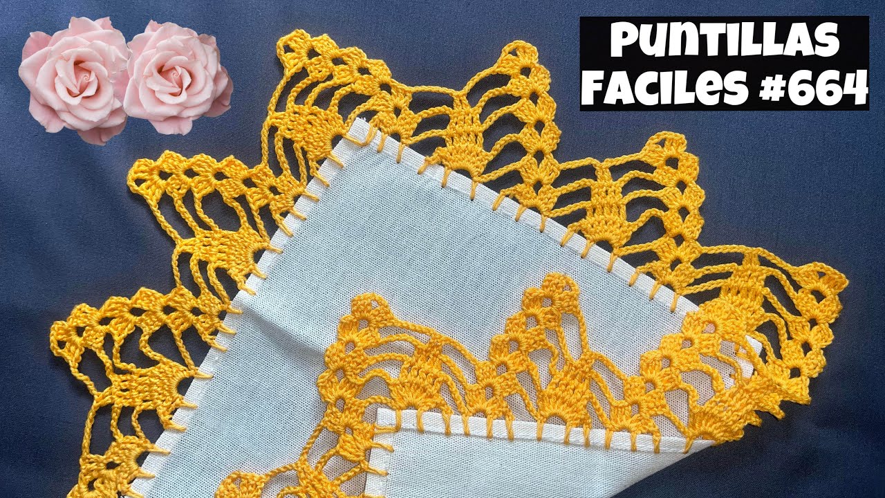 ✨¡¡MARAVILLOSA!!🍂 PUNTILLA FACIL Y RAPIDA💛 PUNTILLAS FÁCILES 664