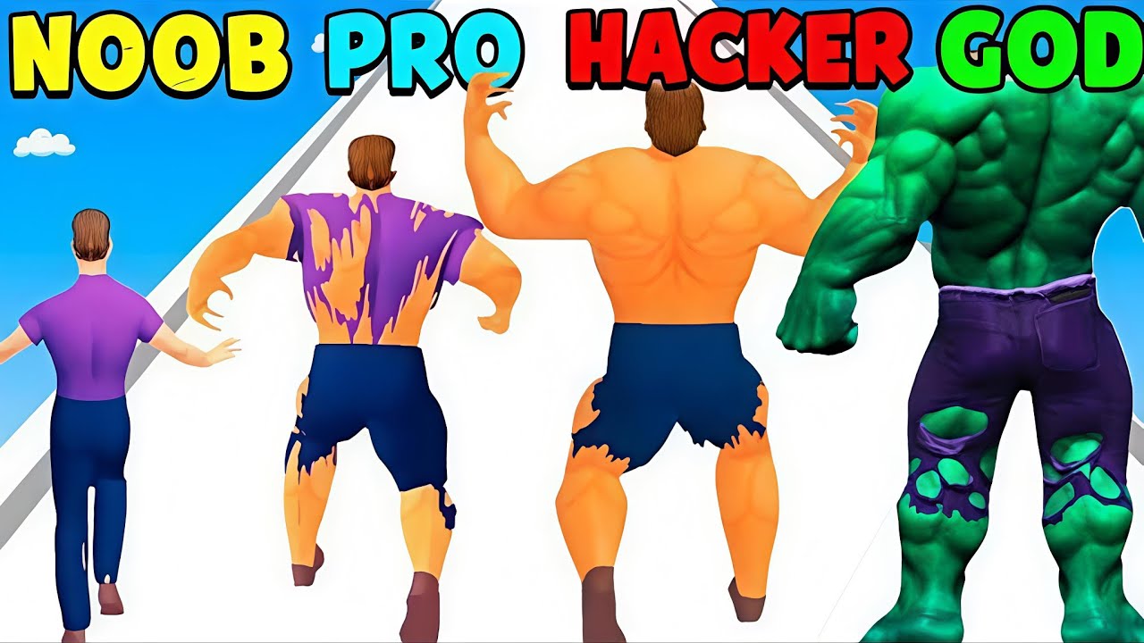 Amazing Gameplay 😍|NOOB VS PRO VS HACKER VS GOD in Muscle Stack