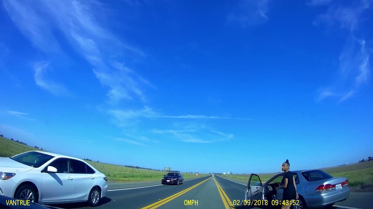 Crazy Woman Hurls Bottles at car on Highway 12 4-19-21