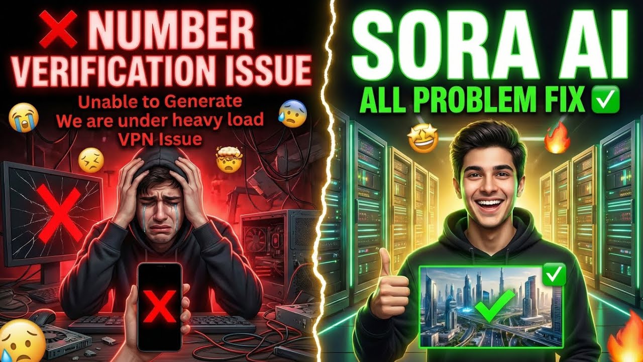 Sora AI All Errors FIXED! ✅ Number Verification Issue,we are under Heavy Load  Solved (100% Working)