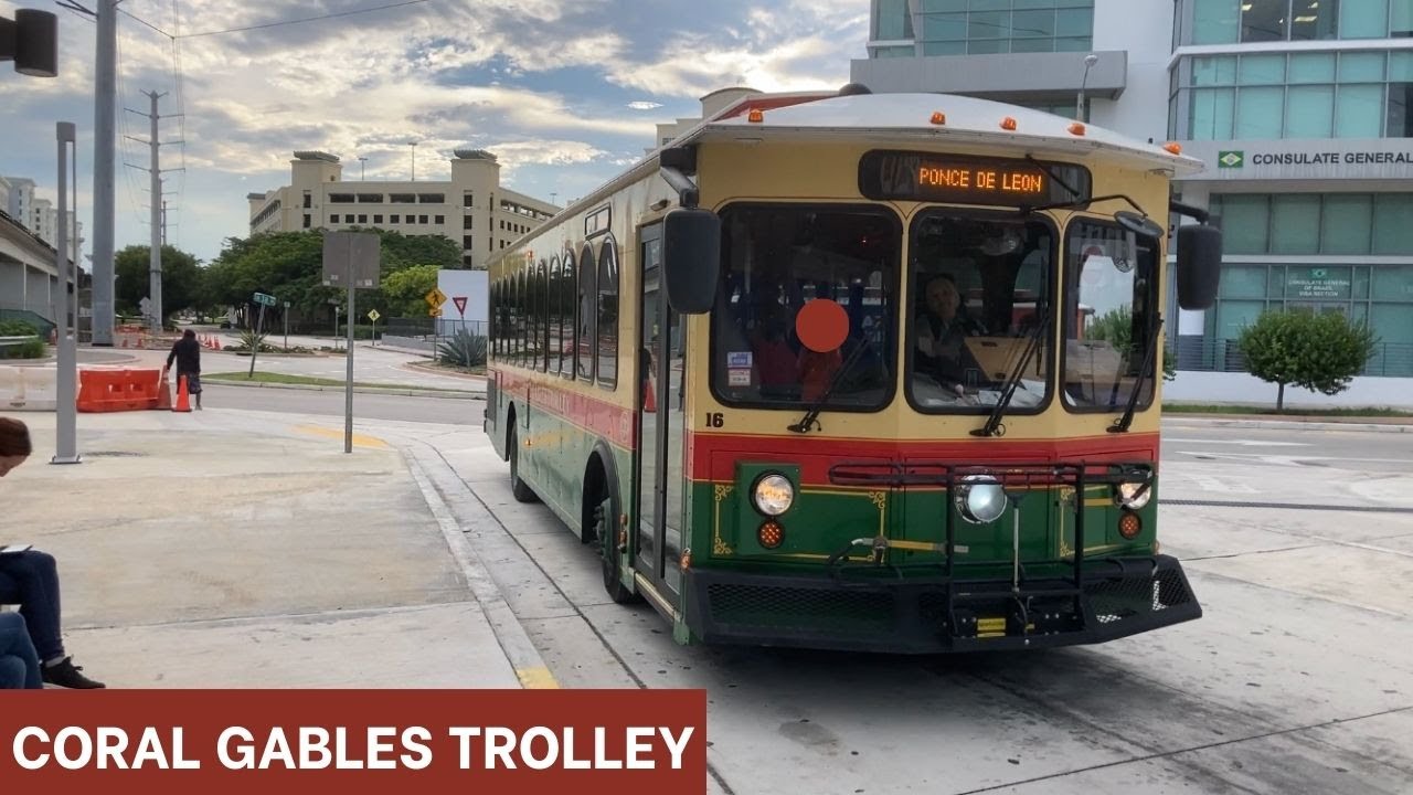 Riding Coral Gables Trolley Ponce de Leon, Full Round Trip, 2018 Hometown Trolley Streetcar