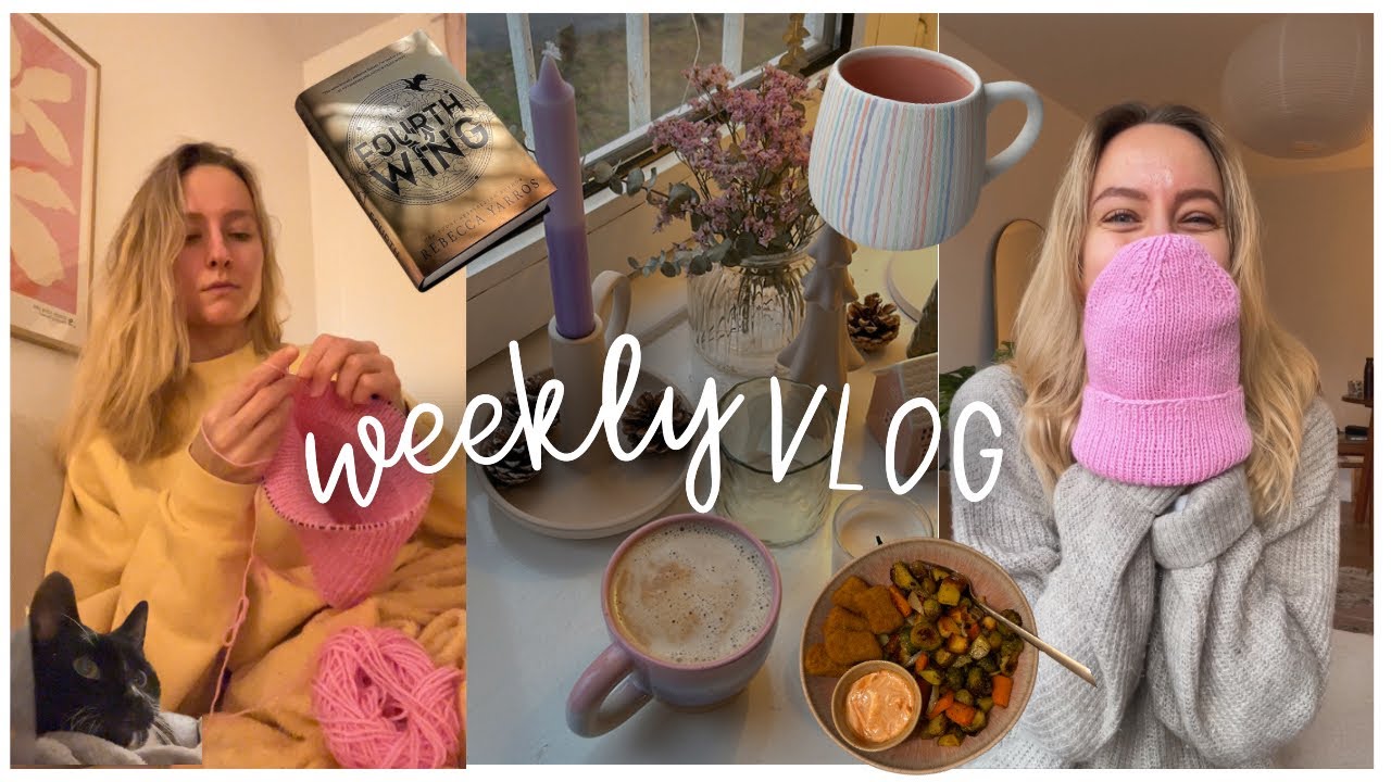 WEEKLY VLOG - Cozy Strick Abende & Keramik Bemalen + mein erstes Strickprojekt ist fertig