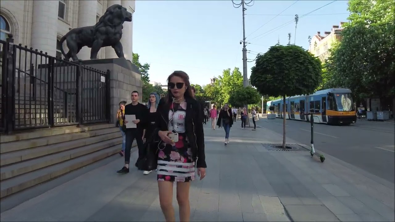 Walk on Vitoshka Boulevard - the most crowded high street in Sofia the capital of Bulgaria ~ 4K