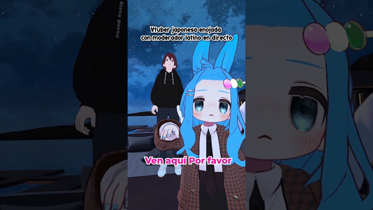 Vtuber japonesa enojada con moderador latino en directo