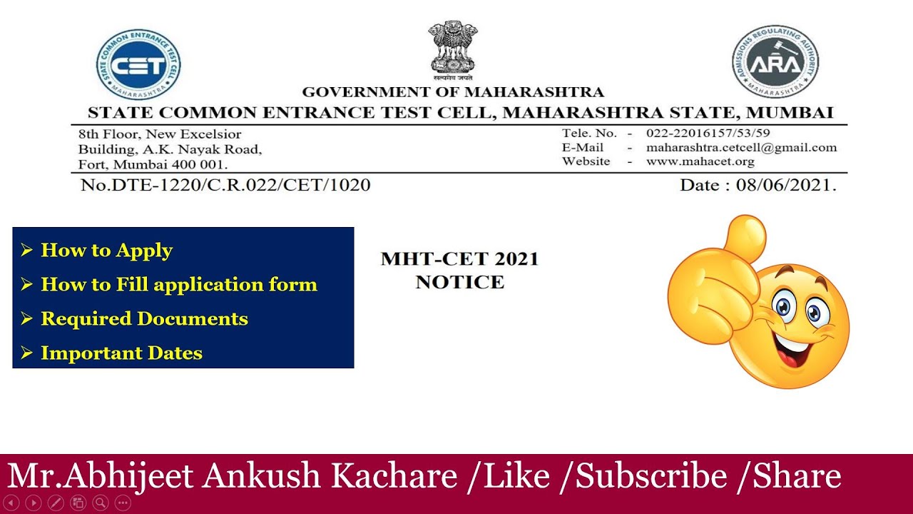 MHT CET 2021/Entrance #Exam #application #form #registration