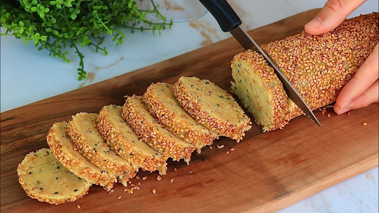 🏆РЕЦЕПТ ПРЕКРАСНОГО СОЛЕННОГО ПЕЧЕНЬЯ С КУНЖУТОМ С НЕОБЫЧНЫМ ВИДОМ👌🏻💯