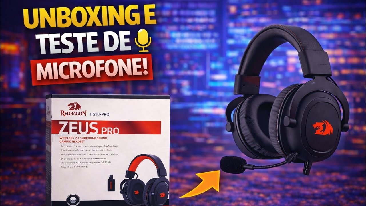 Headset Redragon Zeus Pro | Unboxing e Teste de Microfone 🎤