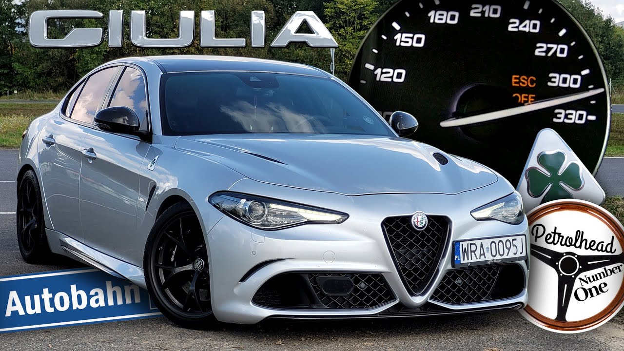 2018 Alfa Romeo Giulia Quadrifoglio AT8 (510 KM) | V-MAX, Racebox, Test, AUTOBAHN. | 4K