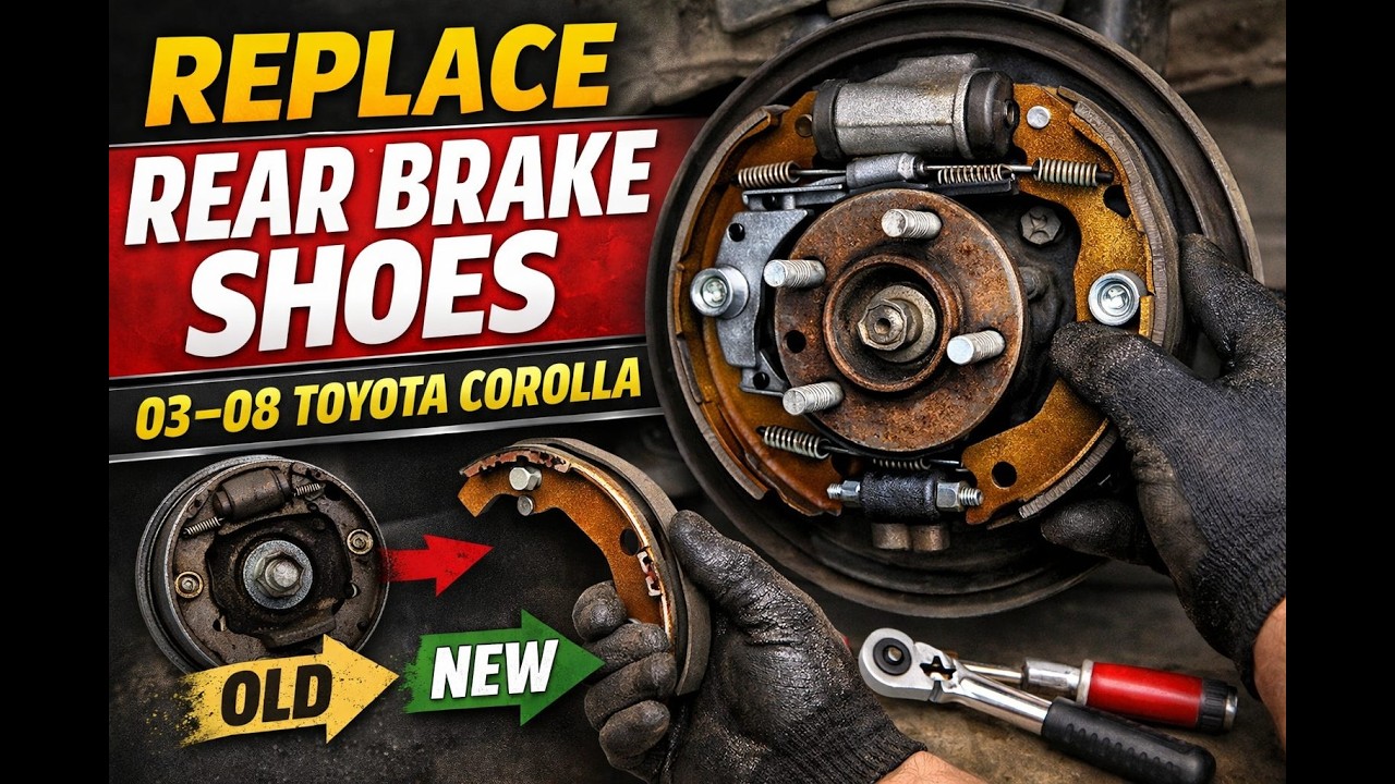 Toyota Corolla Rear Brake Shoes Replacement (2003–2008)