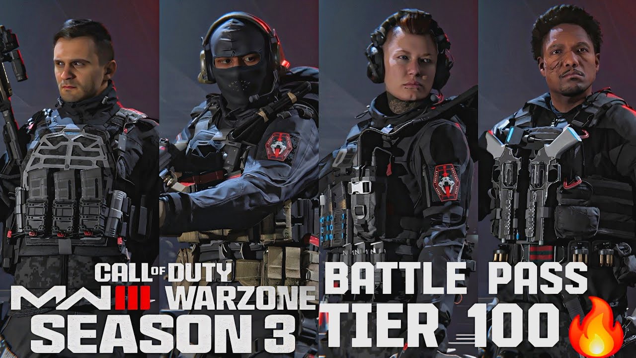 MW3 Season 3 Battle Pass Tier 100 & All Operators Skin Modern Warfare 3 &  Warzone Season 3