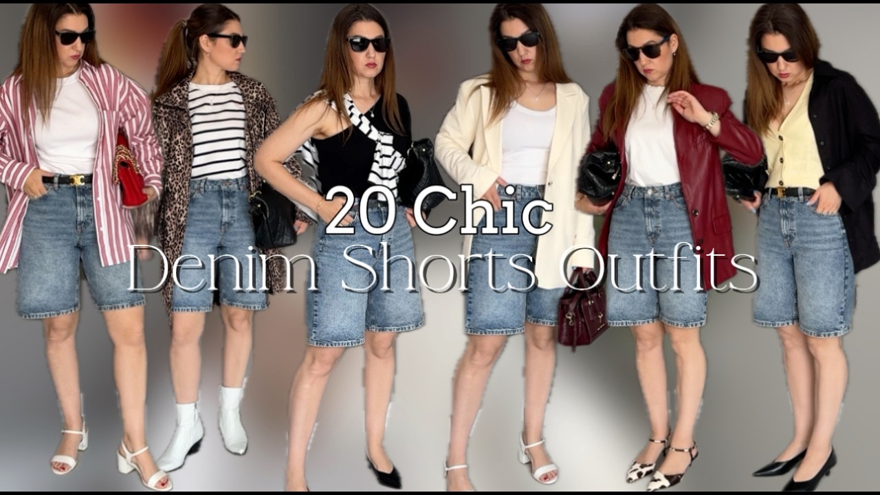 Summer Lookbook with Denim Bermuda Shorts || From Beach Style to Rainy Day Style ||