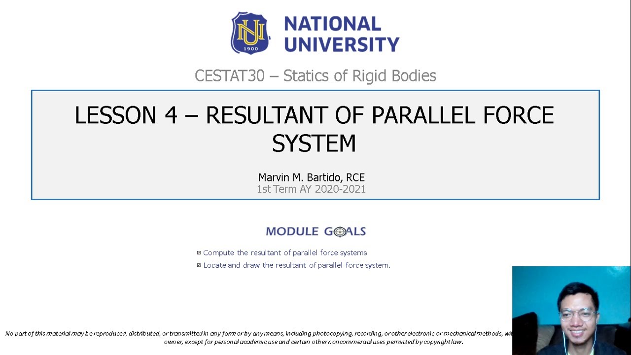 Statics of Rigid Bodies - Resultant of Parallel Force System