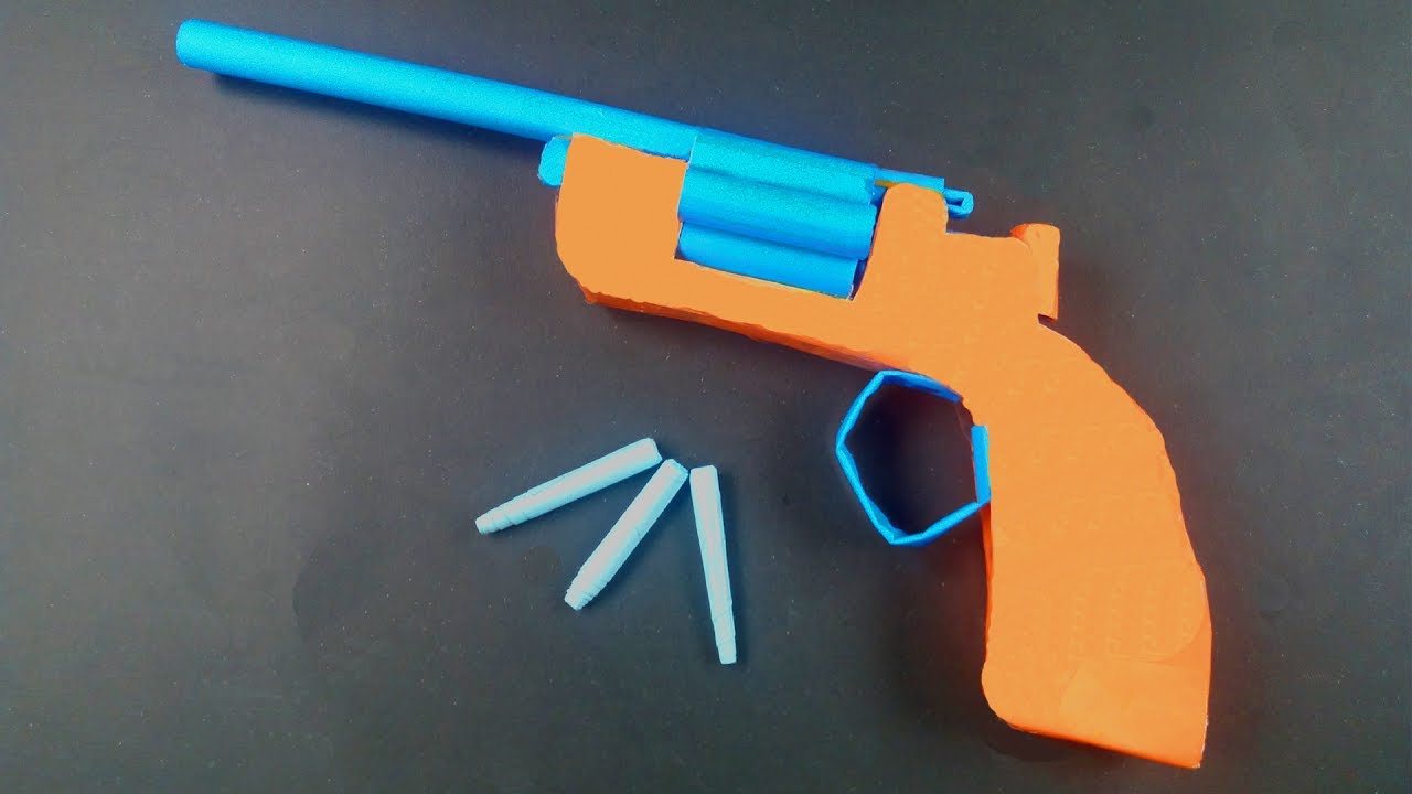 How to make a Paper Revolver that Shoots Paper Bullet with Trigger