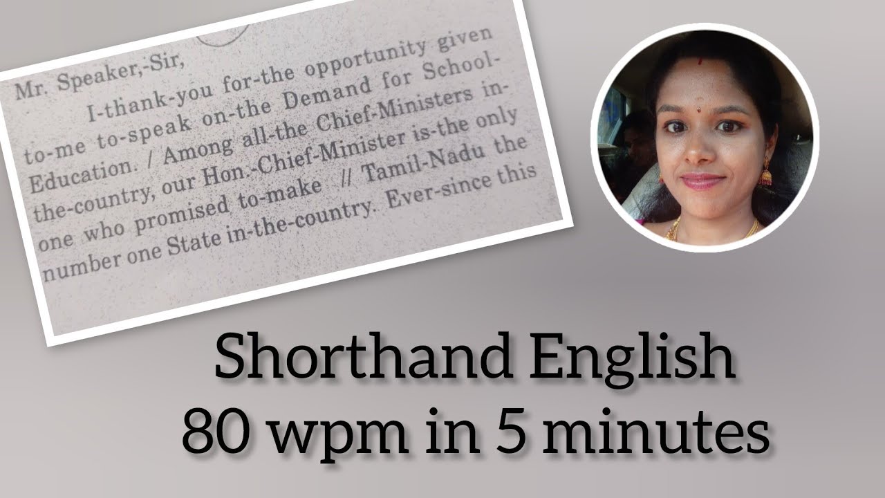 Shorthand English 80 wpm in 5 minutes