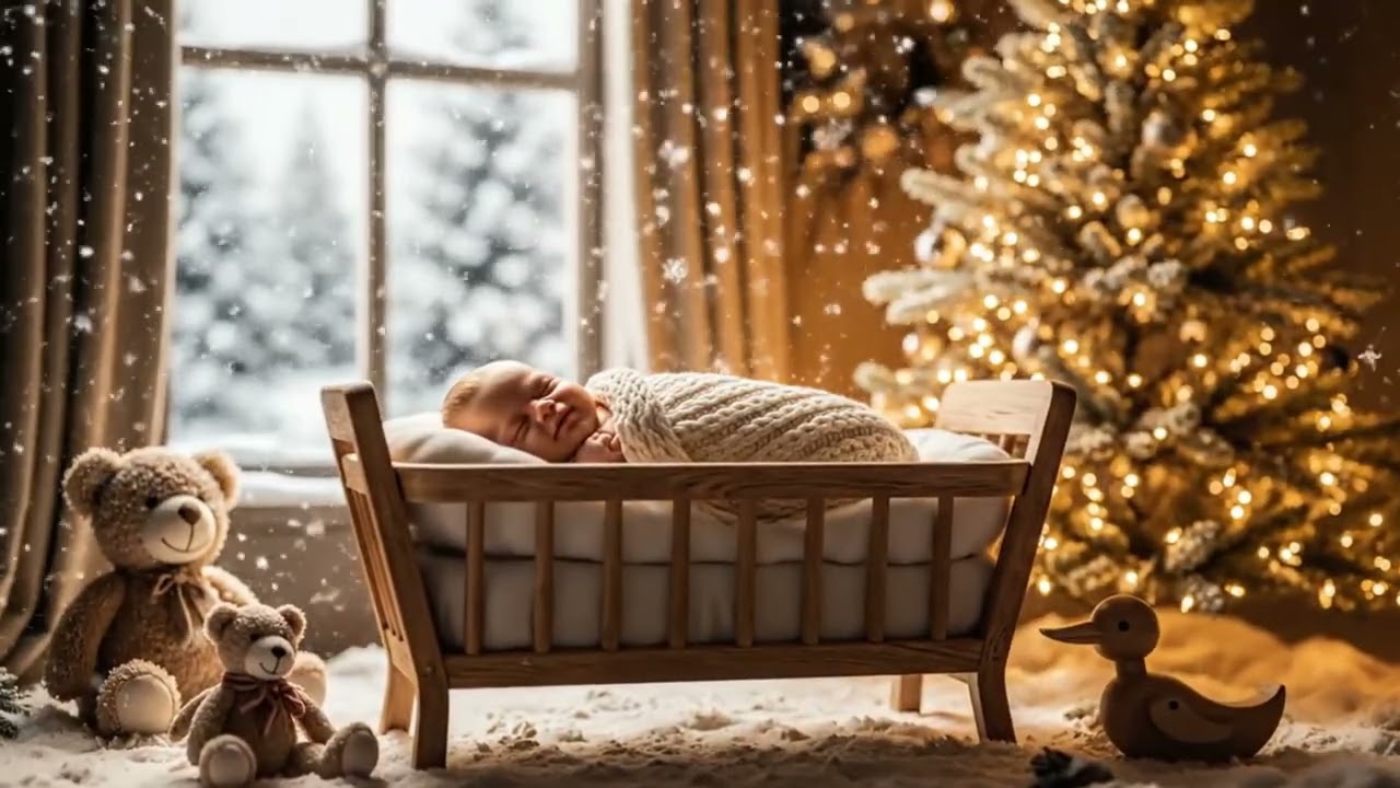 3 HOURS New Year's Eve Lullaby 🎄 Gentle Piano & Holiday Lights for Baby Sleep  Sleeping Baby Music