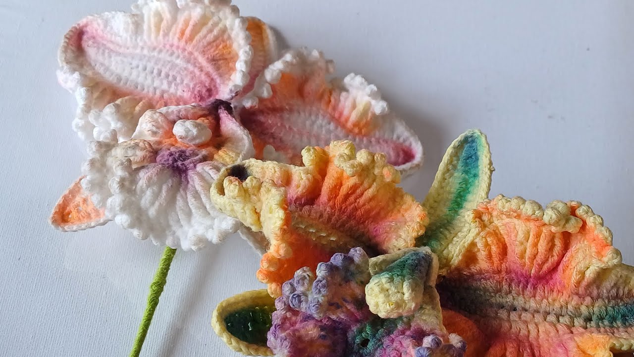 Tutorial crochet cattleya orchid ถักดอกกล้วยไม้