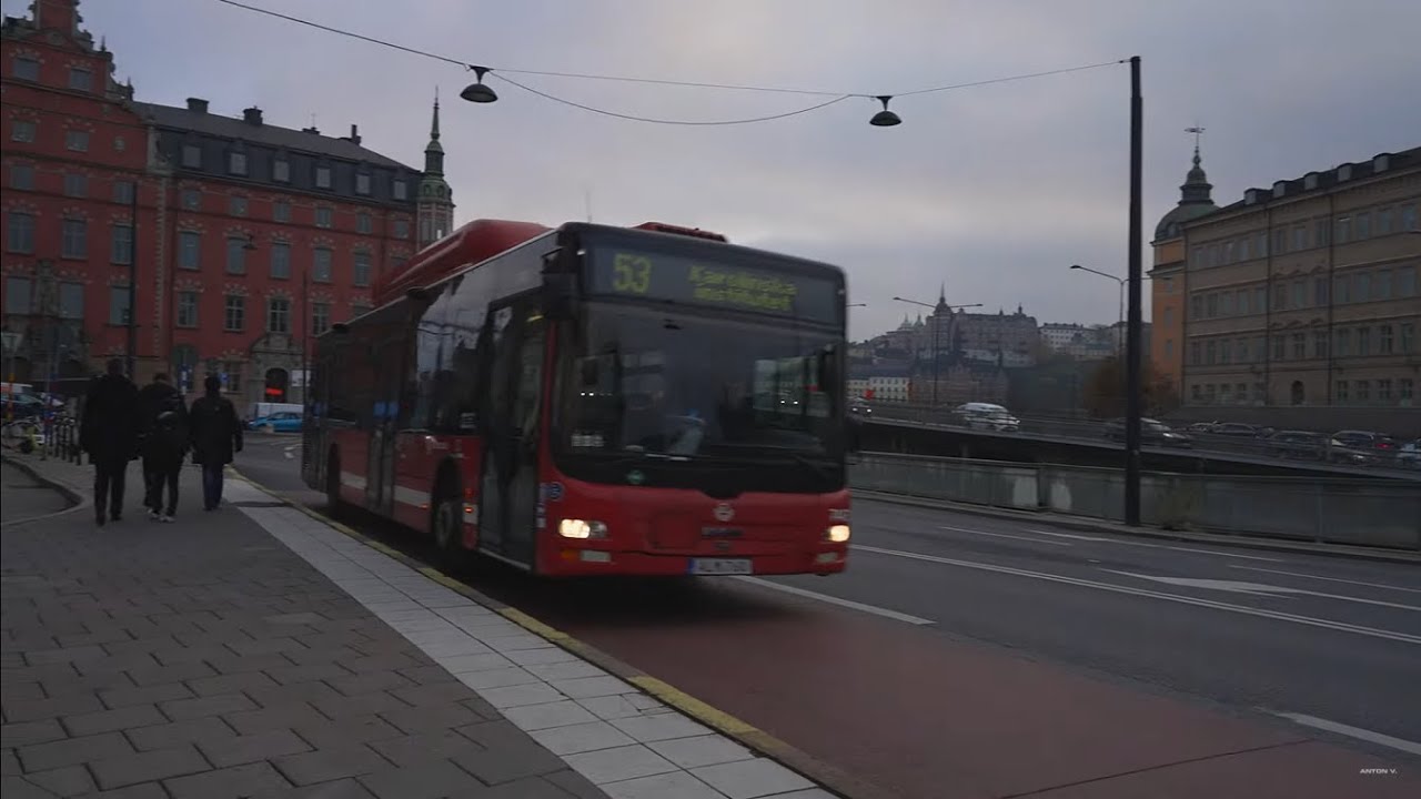Sweden, Stockholm, bus 53 ride from Riddarhustorget to Odenplan