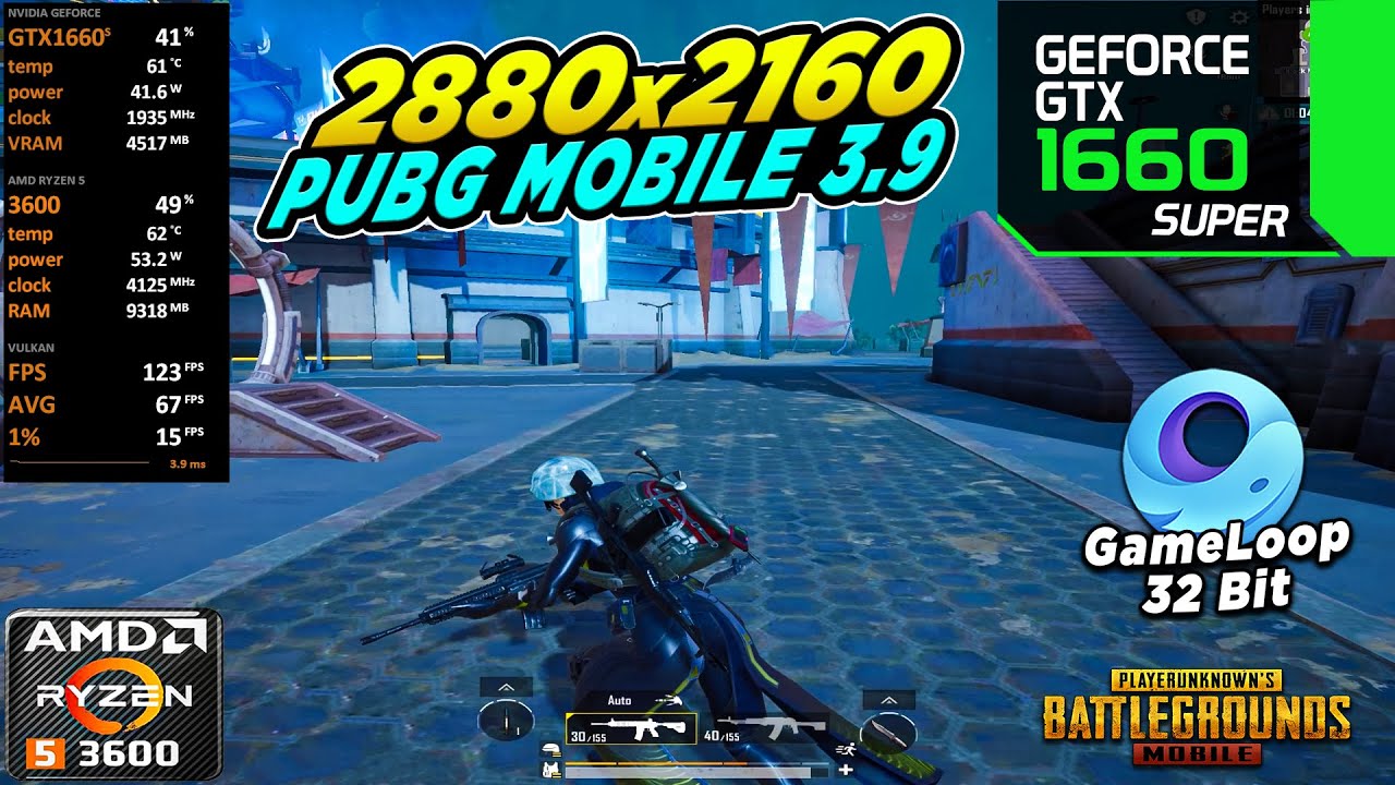 PUBG Mobile Ultra HD + 90 FPS Test | GTX 1660 Super + Ryzen 5 3600 | Gameloop 3.8 (32-Bit)