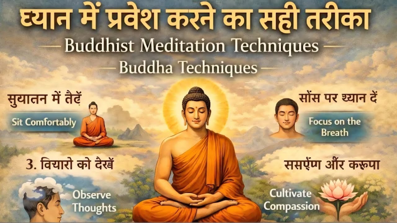 ध्यान में प्रवेश करने का सही तरीका Buddhist Meditation Techniques Buddha Techniques 