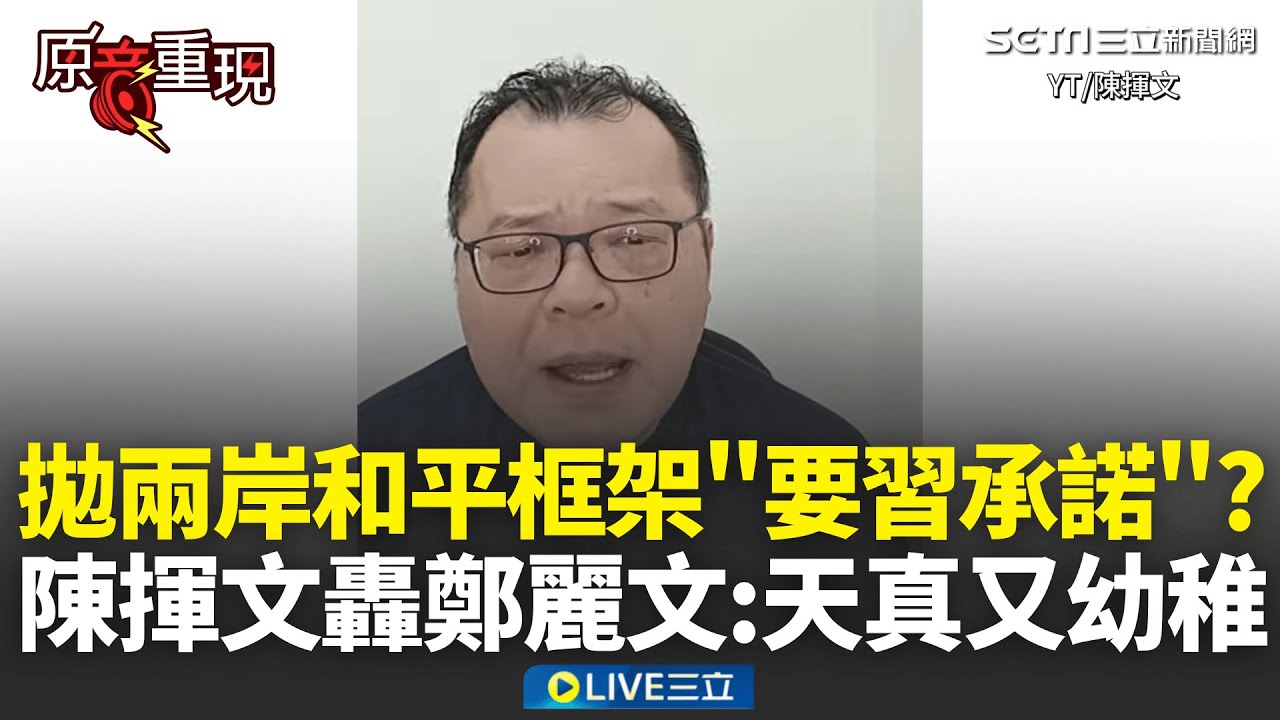 【#原音重現】陳揮文轟鄭麗文「天真又幼稚」！拋兩岸和平框架稱要習近平公開承諾 陳揮文諷“怎會期待中國？”再批鄭麗文把自己放大：你沒民意基礎