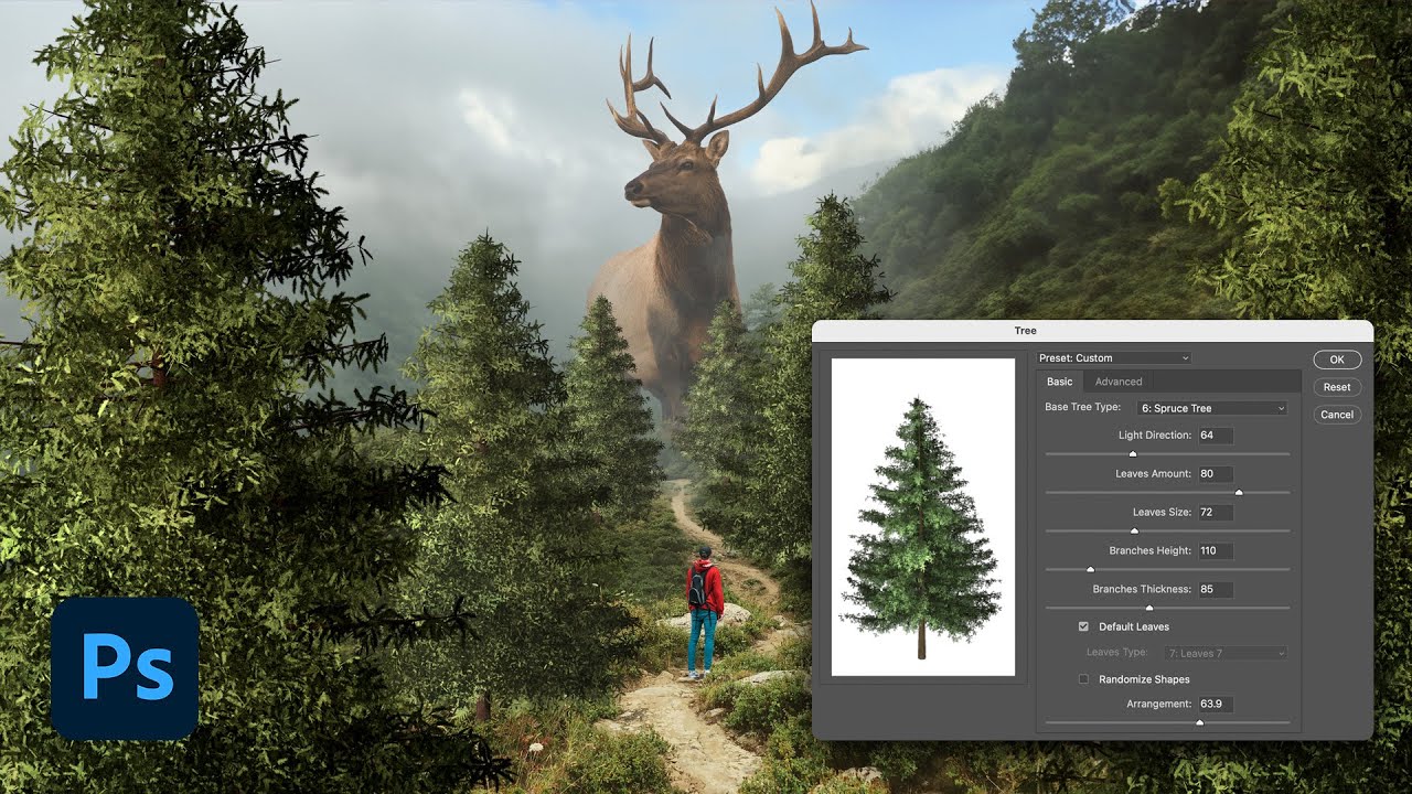 Как использовать фильтр &laquo;Дерево&raquo; в Photoshop #nucly