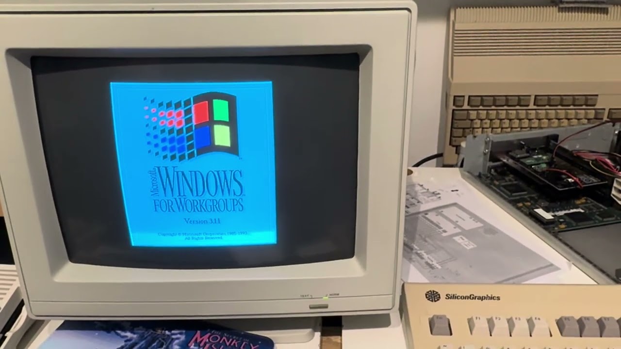 HDD Synth Prototype MKII - Demo in 386 PC loading Windows 3.11