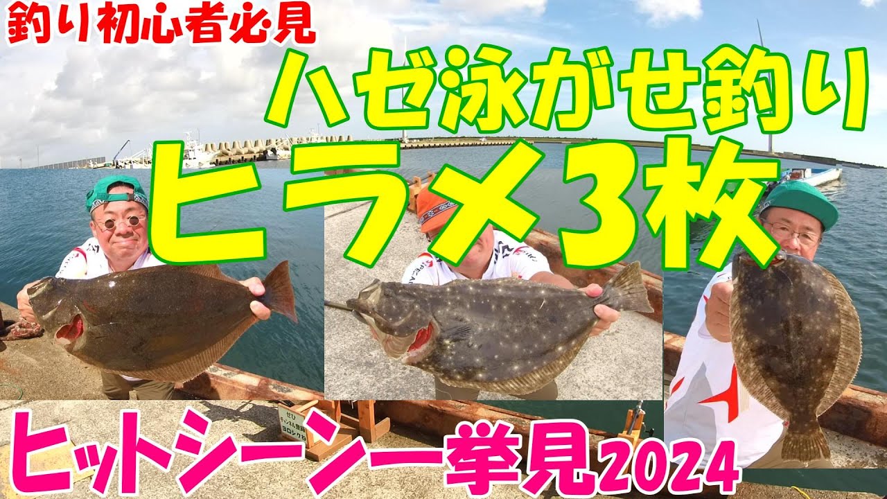 【釣り初心者必見】★ハゼ泳がせ釣り★『ヒラメ3枚』★ヒットシーン3連発★一挙見2024編