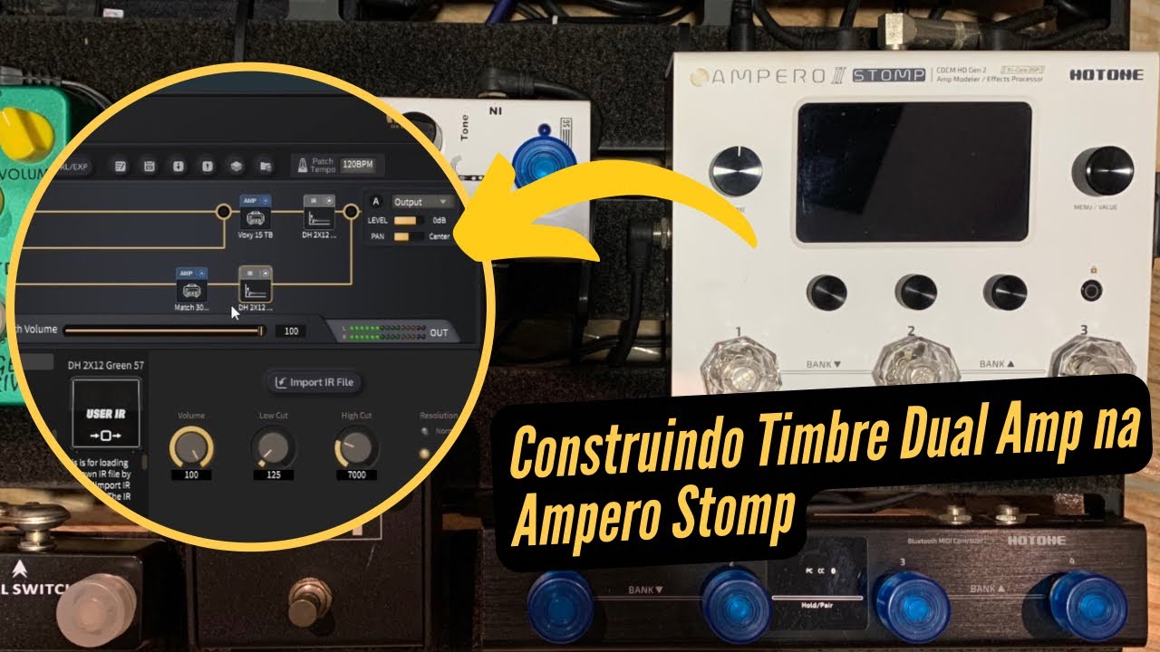 Construindo Timbre Dual Amp na Ampero Stomp 2 pra usar com Setup de Pedais | Worship Tone | Tutorial