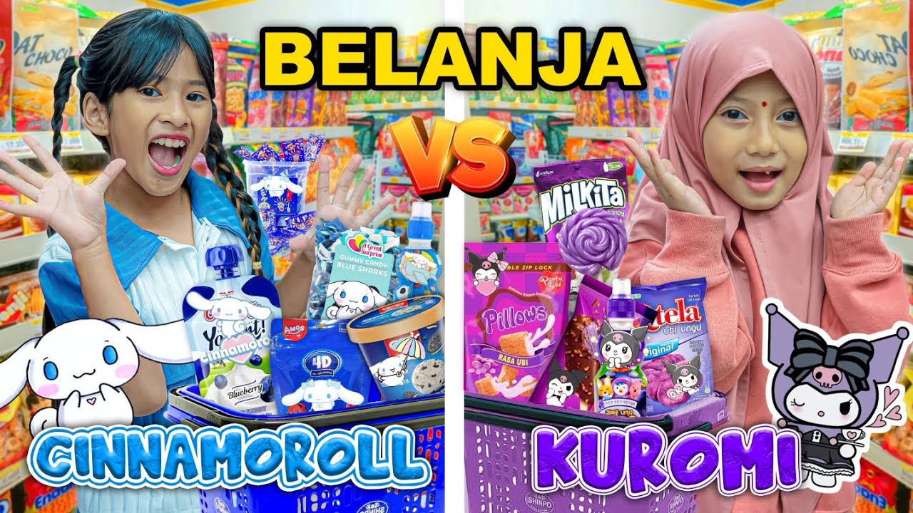 DISTA AQILLA CHALLENGE BELANJA SERBA CINNAMONROL VS SERBA KUROMI🤩!! SEMUANYA DIBELI🤭 #viralvideo