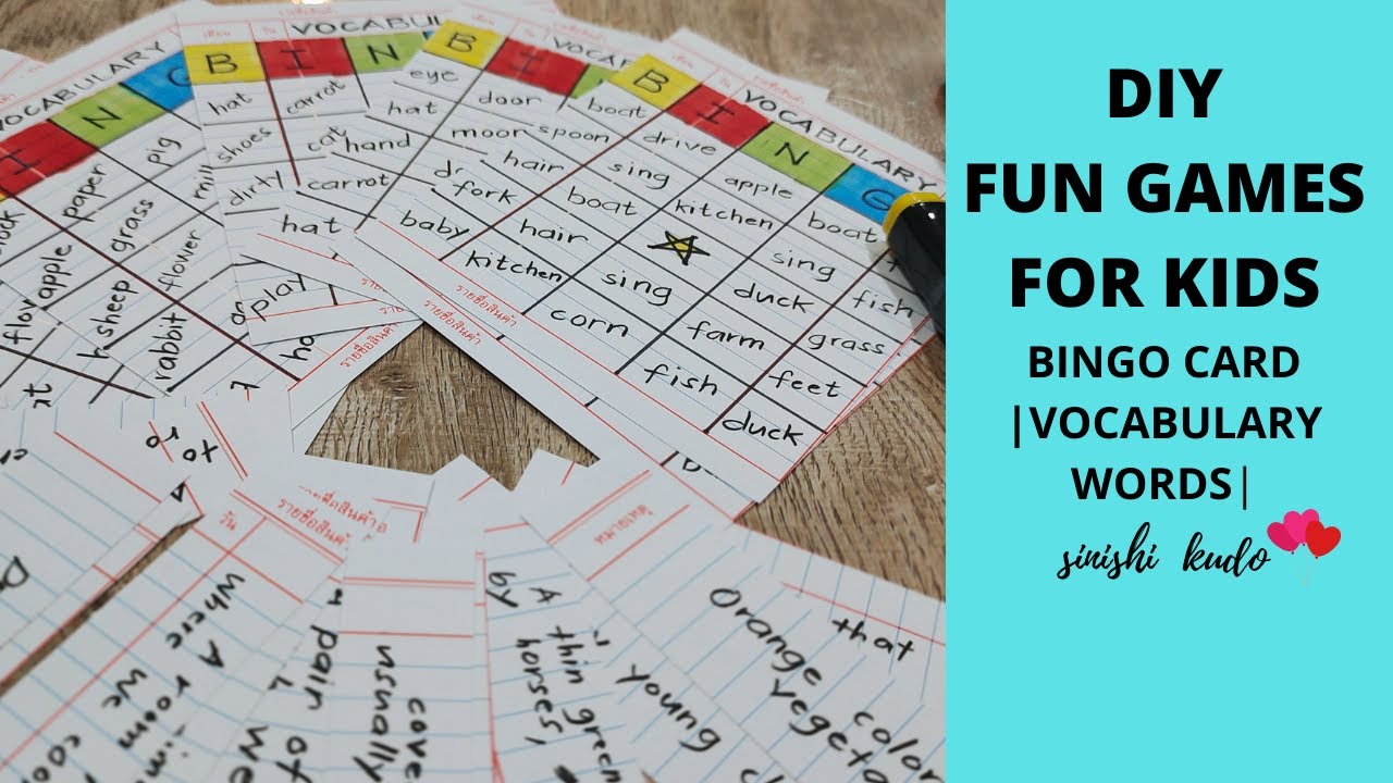 DIY FUN GAMES FOR KIDS BINGO [VOCABULARY WORDS] EASY STEP BY STEP
