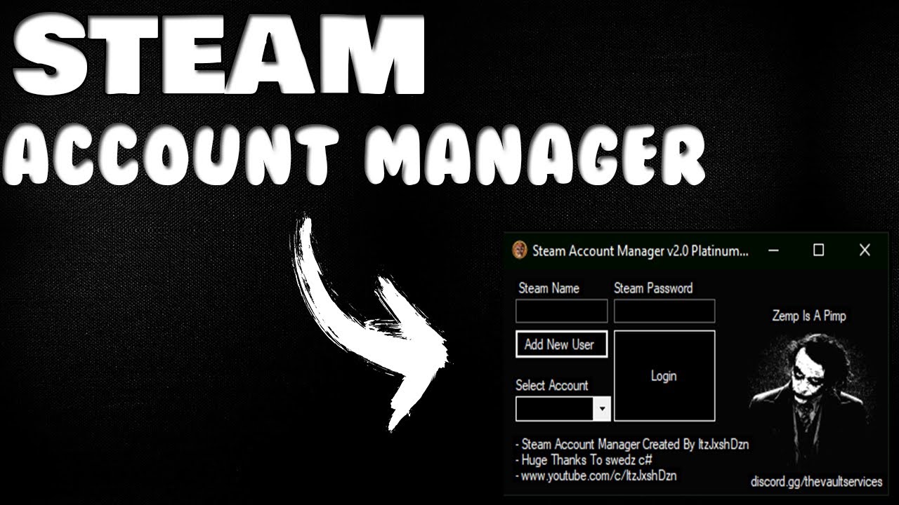 STEAM ACCOUNT MANAGER - GREAT FOR MULTIPLE STEAM USERS! | SWITCH BETWEEN PROFILES WITHOUT INFOMATION