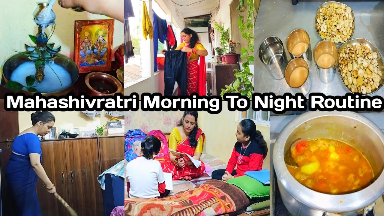How A Housewife Managed Morning To Night Household Chores Kids And Mahashivratri Fast  Without Help🌼